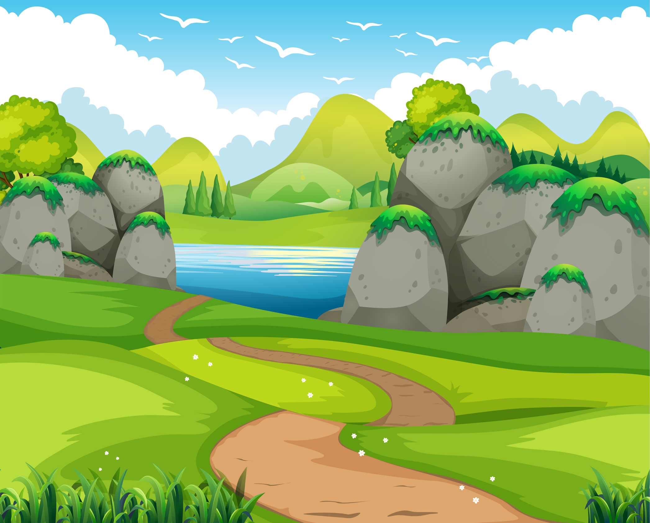 Natural Scenery Illustration